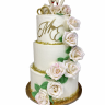 Торт свадебный с цветами №97835