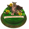 Торт с клубникой и цветами №98269