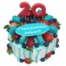 Шоколадный торт парню на 20 лет с ягодами №106469