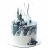 Торт белый с серым №99544