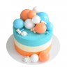 Торт с шарами голубой №99597
